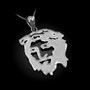 Sterling Silver Jesus Face DC Charm Necklace.