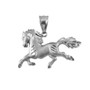 Sterling Silver Horse Satin DC Charm Necklace