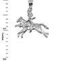 Sterling Silver Indian Chief Horse Rider Pendant Necklace