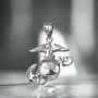 Sterling Silver US Marine Corps USMC Pendant (Small/Large)