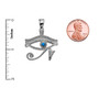 Sterling Silver Eye Of Horus Turquoise Pendant Necklace