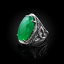 Sterling Silver Green Agate Celtic Ring