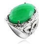 Sterling Silver Green Agate Celtic Ring