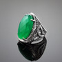 Sterling Silver Green Agate Celtic Ring