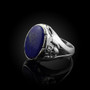 Sterling Silver Blue Lapis Claddagh Statement Ring
