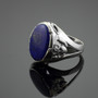 Sterling Silver Blue Lapis Claddagh Statement Ring