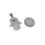 Sterling SIlver Hamsa Green CZ Evil Eye Pendant Necklace