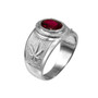 Sterling Silver Marijuana Leaf CZ Birthstone Ring
