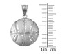 Sterling Silver Basketball Satin DC  Pendant Necklace