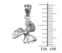 Sterling Silver Satin DC Boat Rotor Propeller Charm Necklace