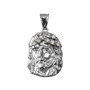 Sterling Silver Jesus Face CZ Charm Necklace