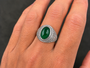Sterling Silver Jerusalem Cross Green Onyx Gemstone Statement Ring