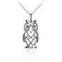 Sterling Silver Owl Filigree DC Charm Necklace