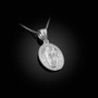 Sterling Silver Praying Virgin Mary Medallion Charm Necklace