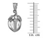 Polished DC Sterling Silver Peach Fruit Charm Necklace