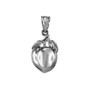 Polished DC Sterling Silver Peach Fruit Charm Necklace