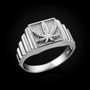 Sterling Silver Marijuana square Ring