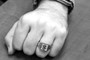 Sterling Silver Cash Money Dollar Sign Square Mens Ring
