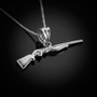 Sterling Silver Dainty Shotgun Charm Pendant Necklace