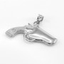 Sterling Silver Revolver Pistol Gun Holster Pendant Necklace