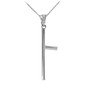 Sterling Silver Police Nightstick Baton Club Pendant Necklace