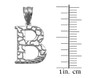 Sterling Silver Nugget Initial Letter "B" Pendant Necklace
