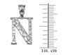 Sterling Silver Nugget Initial Letter "N" Pendant Necklace