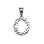 Sterling Silver Nugget Initial Letter "O" Pendant Necklace