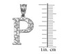 Sterling Silver Nugget Initial Letter "P" Pendant Necklace