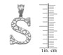 Sterling Silver Nugget Initial Letter "S" Pendant Necklace