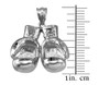 Sterling Silver Boxing Gloves DC Pendant Necklace