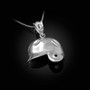 Sterling Silver Baseball Helmet DC Charm Necklace