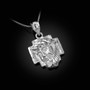 Sterling Silver Jesus Face Cross DC Charm Necklace