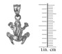 Sterling Silver Textured DC Frog Charm Necklace