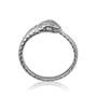 Sterling Silver Ouroboros Tail Biting Snake Diamond Ring