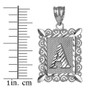 Sterling Silver Alphabet DC Letter Initial Filigree Pendant Necklace