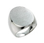 Sterling Silver Mens Large Oval Signet Ring