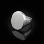 Sterling Silver Mens Large Oval Signet Ring