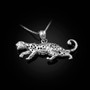 Sterling Silver Cheetah Cat Pendant Necklace