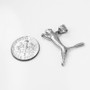 Sterling Silver Jumping Puma Cat Pendant Necklace