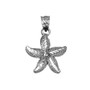 Solid Sterling Silver Starfish DC Pendant Necklace