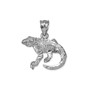 Sterling Silver Salamander Lizard DC Pendant Necklace