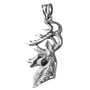 Sterling Silver Deer Buck Head DC Pendant
