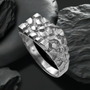 Mens Sterling Silver Rectangular Nugget Ring