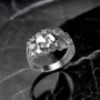 Sterling Silver Nugget Ring with CZ Stones
