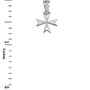 Sterling Silver Tiny Maltese Cross Charm Necklace