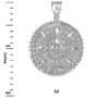 Silver Aztec Mayan Sun Calendar Pendant S/M/L