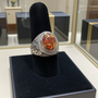 Sterling Silver Jerusalem Cross Orange Copper Turquoise Ring