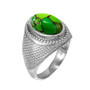 Sterling Silver Green Copper Turquoise Statement Ring