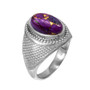 Sterling Silver Purple Copper Turquoise Statement Ring